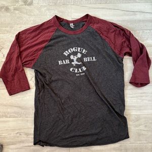 3/4 sleeve rogue barbell club shirt